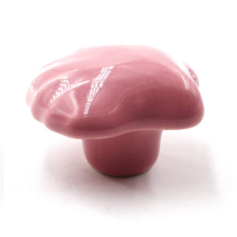 Flomore Pink Drawer Knob Ceramic Cabinet Knobs Kids Room Handle Pull Shell Shape for Dresser Drawers (Pack of 8 Screws Included) - Image 2